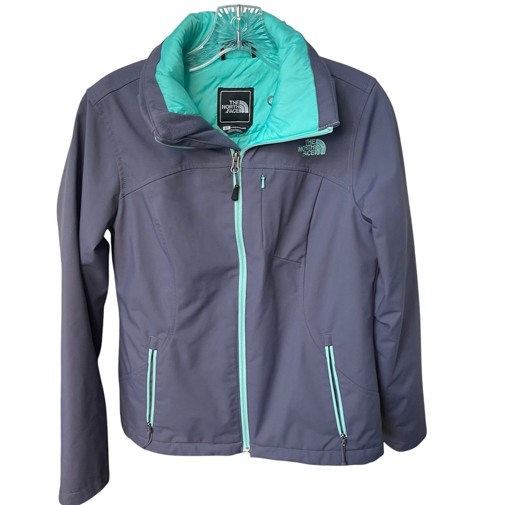 The North Face Apex Softshell Jacket Women S Gray Teal Wind Water‎ Resistant - Picture 10 of 16